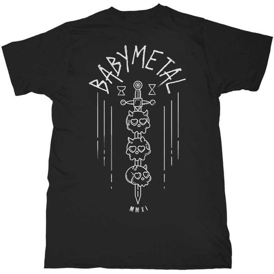 Babymetal Unisex T-Shirt: Skull Sword - Babymetal - Produtos - PHD - 5056012018392 - 4 de junho de 2018