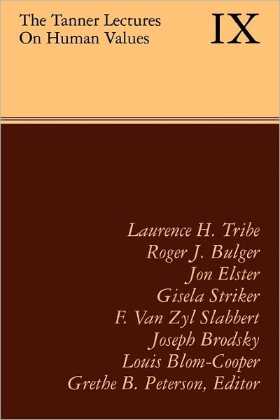 Cover for Peterson · The Tanner Lectures on Human Values - Tanner Lectures in Human Values (Pocketbok) (2011)