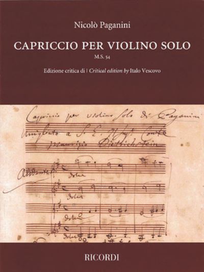 Cover for Nicolo Paganini · Capriccio per violino solo M.S. 54 (Book) (2020)