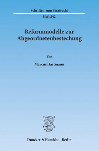 Cover for Hartmann · Reformmodelle zur Abgeordneten (Bog) (2013)