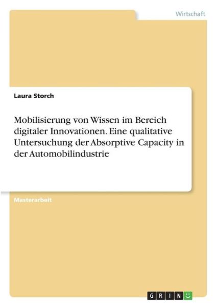 Cover for Storch · Mobilisierung von Wissen im Bere (Book)