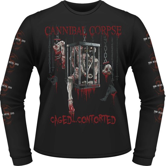Caged Contorted Black / Longsleeve - Cannibal Corpse - Fanituote - PHDM - 0803341390393 - maanantai 18. helmikuuta 2013