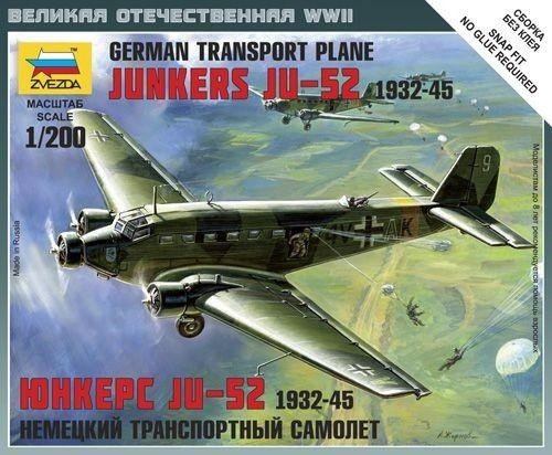 Cover for Zvezda · 1/200 Junkers Ju-52 Transport Plane (Legetøj)