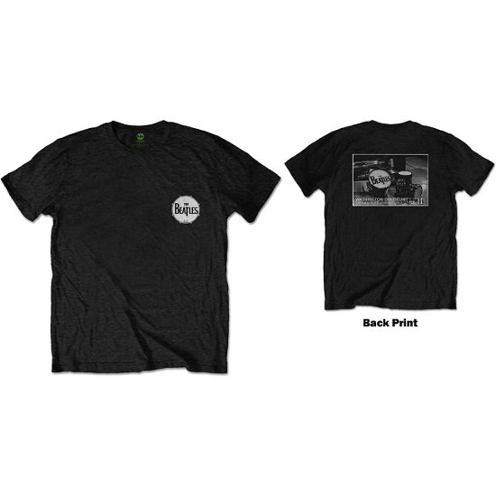 Cover for The Beatles · The Beatles Unisex T-Shirt: Washington Coliseum (Back Print) (T-shirt) [size S] [Black - Unisex edition]