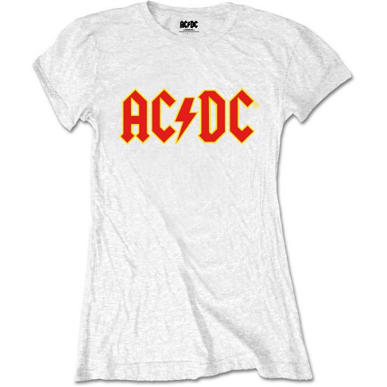 Cover for AC/DC · AC/DC Ladies T-Shirt: Logo (Retail Pack) (T-shirt) [size S] [White - Ladies edition] (2020)