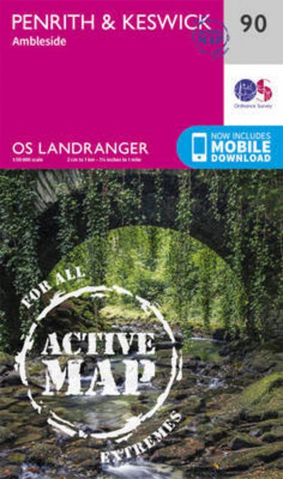 Cover for Ordnance Survey · Penrith &amp; Keswick - OS Landranger Active Map (Landkart) [December 2016 edition] (2017)