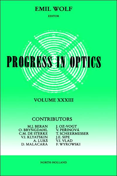 Cover for Emil Wolf · Progress in Optics - Progress in Optics (Hardcover Book) (1994)