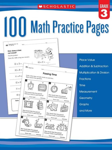 Cover for Inc. Scholastic · 100 Math Practice Pages (Grade 3) (Paperback Book) (2015)