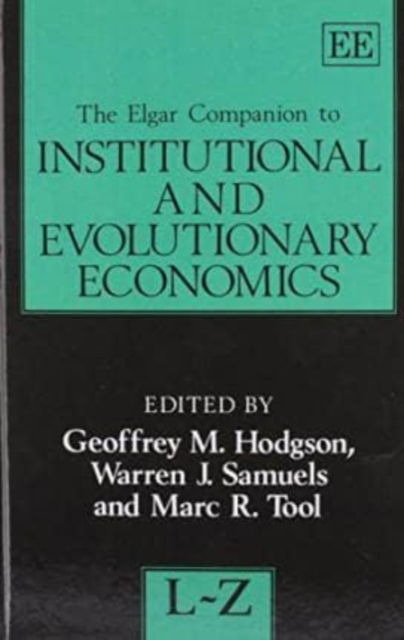 Cover for Geoffrey M. Hodgson · The Elgar Companion to Institutional and Evolutionary Economics (Hardcover Book) (1994)