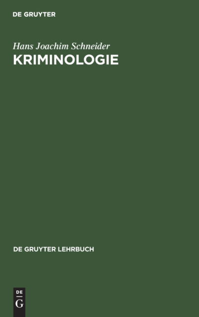 Cover for Hans Joachim Schneider · Kriminologie (N/A) (1987)