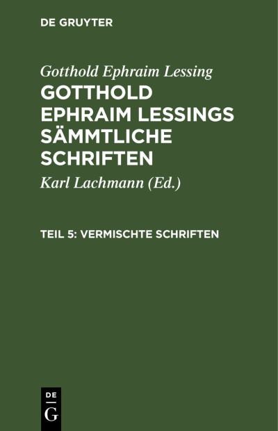 Cover for Gotthold Ephraim Lessing (Book) (1901)