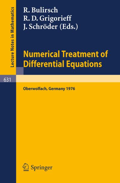 Cover for R Bulirsch · Numerical Treatment of Differential Equations - Lecture Notes in Mathematics (Paperback Book) (1978)