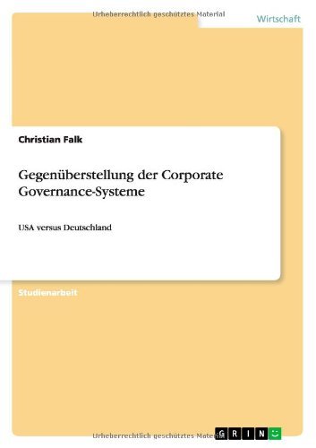 Cover for Falk · Gegenüberstellung der Corporate Go (Bog) [German edition] (2012)