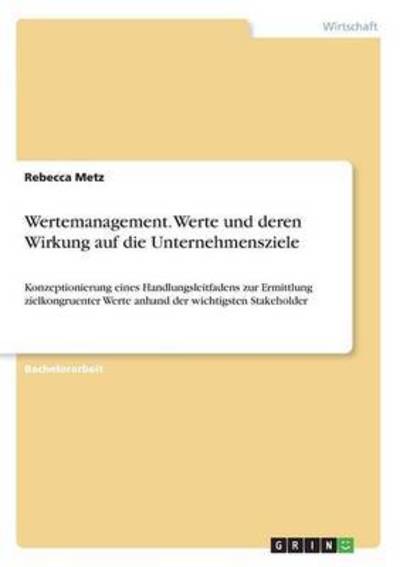 Cover for Metz · Wertemanagement. Werte und deren W (Book) (2016)