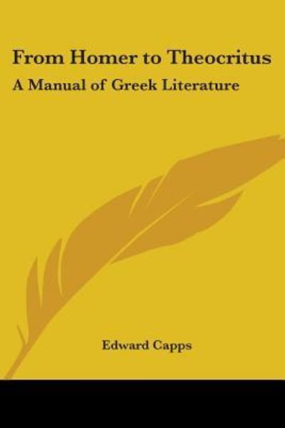 Cover for Edward Capps · From Homer to Theocritus (Paperback Book) (2005)