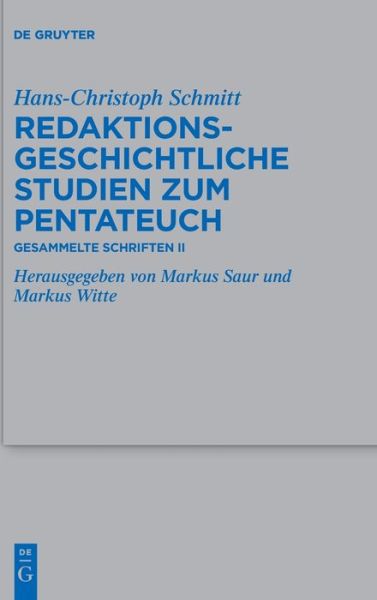 Cover for Hans-Christoph Schmitt · Redaktionsgeschichtliche Studien zum Pentateuch (Hardcover Book) (2021)