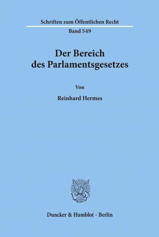 Cover for Hermes · Der Bereich des Parlamentsgesetz (Book) (1988)