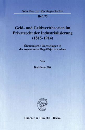 Cover for Ott · Geld- und Geldwerttheorien im Priva (Book) (1998)