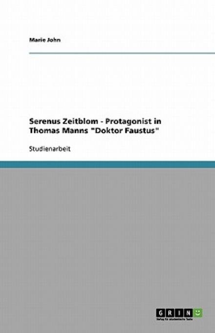 Cover for John · Serenus Zeitblom - Protagonist in (Buch) [German edition] (2009)