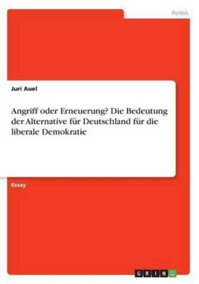 Cover for Auel · Angriff oder Erneuerung? Die Bedeu (Book) (2016)