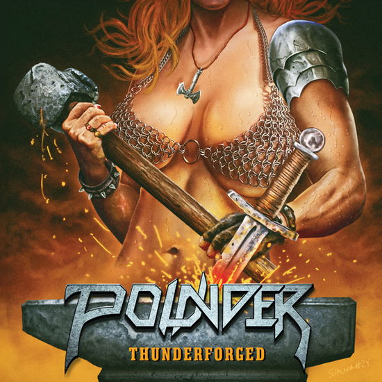 Cover for Pounder · Tunderforged (Line of Fire Coloured Vinyl) (LP) (2024)