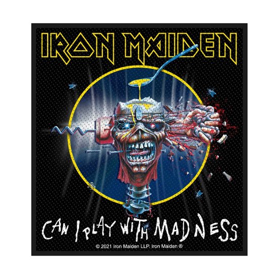 Iron Maiden Standard Woven Patch: Can I Play With Madness (Retail Pack) - Iron Maiden - Gadżety - PHD - 5056365713395 - 14 października 2021