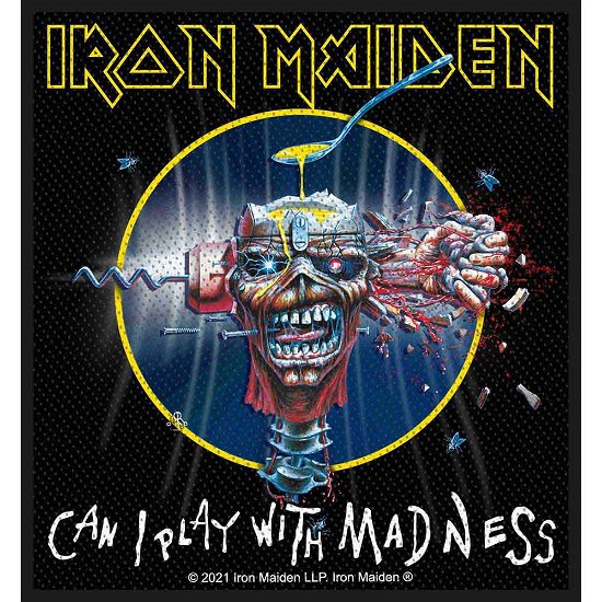 Iron Maiden Standard Woven Patch: Can I Play With Madness (Retail Pack) - Iron Maiden - Merchandise - PHD - 5056365713395 - 14 oktober 2021