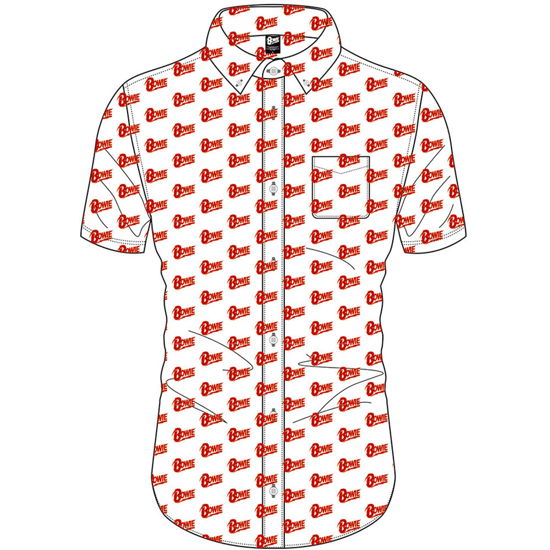 David Bowie Unisex Casual Shirt: Logo Pattern (All Over Print) - David Bowie - Merchandise -  - 5056368613395 - 