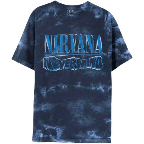 Nirvana Unisex T-Shirt: Nevermind Wavy Logo (Wash Collection) - Nirvana - Produtos -  - 5056561027395 - 
