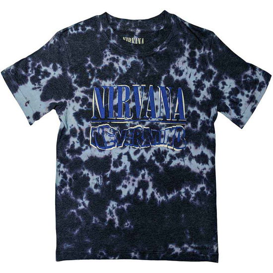 Nirvana Unisex T-Shirt: Nevermind Wavy Logo (Purple) (Wash Collection) - Nirvana - Produtos - - 5056561027395 - 10 de março de 2022