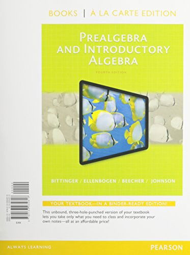 Cover for Marvin L. Bittinger · Prealgebra and Introductory Algebra, Books a la Carte Edition, Plus MyLab Math -- Access Card Package, 4/e (Loose-leaf) (2015)