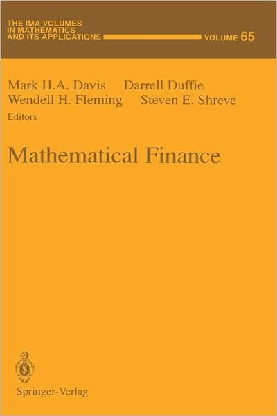 Cover for M H a Davis · Mathematical Finance - The IMA Volumes in Mathematics and its Applications (Hardcover Book) [1995 edition] (1995)