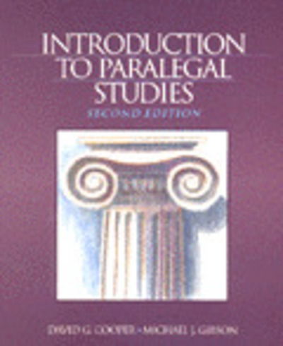 Cover for David Cooper · Introduction To Paralegal Studies (Taschenbuch) (1998)