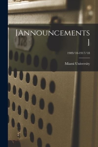 Cover for LLC Creative Media Partners · [Announcements]; 1909/10-1917/18 (Paperback Book) (2021)