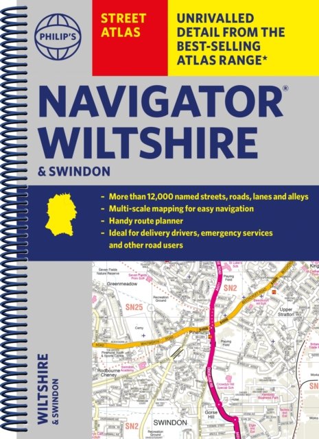 Philip's Navigator Street Atlas Wiltshire and Swindon - Philip's Street Atlas - Philip's Maps - Kirjat - Octopus Publishing Group - 9781849076395 - torstai 18. tammikuuta 2024