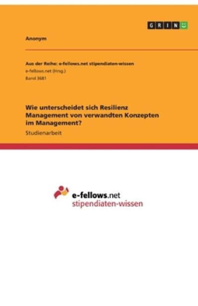 Cover for Anonym · Wie unterscheidet sich Resilienz (N/A)