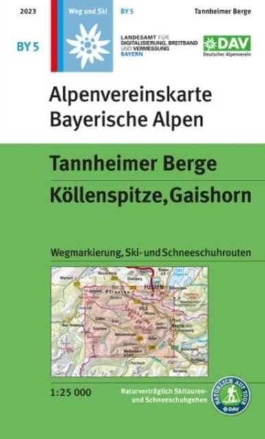 Tannheimer Berge walk+ski Kollenspitze, Gaishorn - Alpenvereinskarte Bayerische Alpen (Kartor)