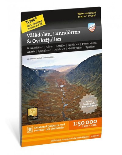 Cover for Calazo · Valadalen, Lunndorren &amp; Oviksfjallen - Mountain map detailed scale (Landkart) (2022)