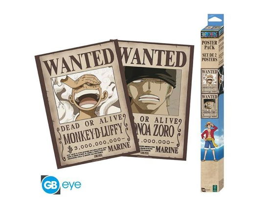 Cover for One Piece · Set 2 Posters Chibi 52X38 - Wanted Luffy &amp; Zoro (MERCH)