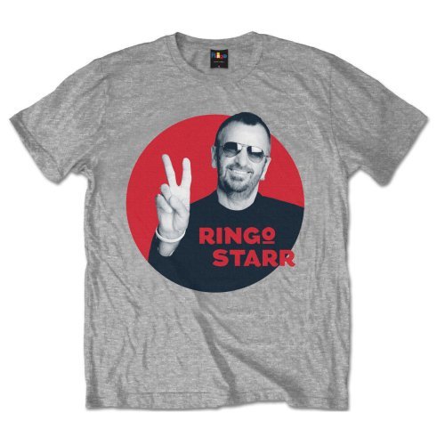 Cover for Ringo Starr · Ringo Starr Unisex T-Shirt: Peace Red Circle (T-shirt) [size S] [Grey - Unisex edition]