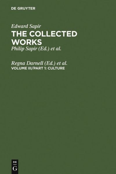 Cover for E. Sapir · Culture (Hardcover Book) (1999)