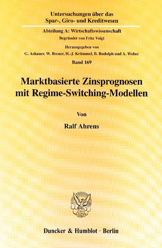 Cover for Ahrens · Marktbasierte Zinsprognosen mit (Book) (2000)