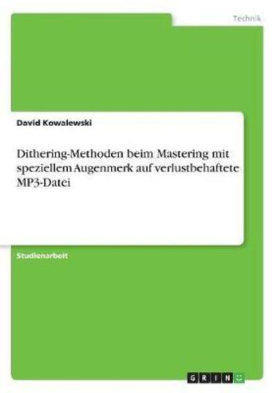 Cover for Kowalewski · Dithering-Methoden beim Mast (Bok)