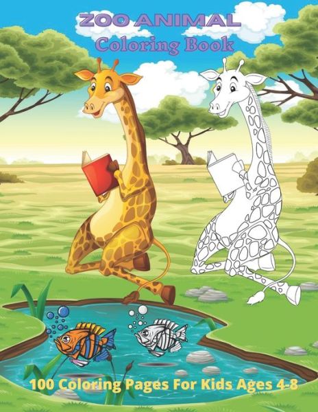 Cover for Elizabeth Negga · Zoo Animal - Coloring Book - 100 Completely Unique Coloring Pages For Kids Ages 4-8 (Pocketbok) (2020)