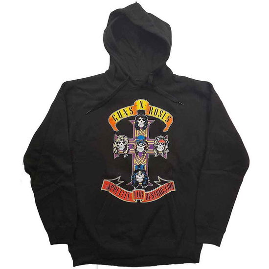 Guns N' Roses Unisex Pullover Hoodie: Appetite for Destruction (Black) - Guns N' Roses - Produtos - MERCHANDISE - 5055979988397 - 30 de dezembro de 2019