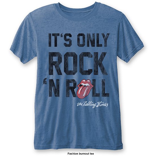 Cover for The Rolling Stones · The Rolling Stones Unisex Burn Out T-Shirt: It's Only Rock 'n Roll (T-shirt) [size S] [Blue - Unisex edition]