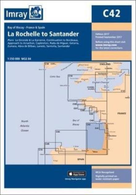 Cover for Imray · Imray Chart C42: La Rochelle to Santander - C Series (Landkarten) [New edition] (2017)