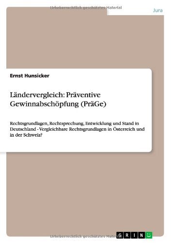 Cover for Ernst Hunsicker · Landervergleich: Praventive Gewinnabschopfung (Prage) (German Edition) (Taschenbuch) [German edition] (2009)