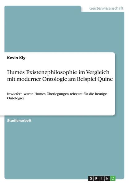 Cover for Kiy · Humes Existenzphilosophie im Vergle (Bok)