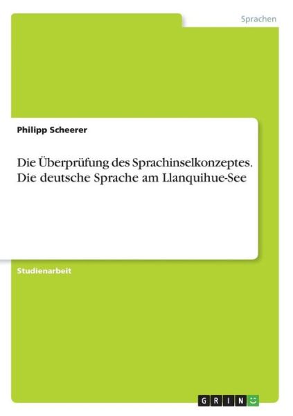 Cover for Scheerer · Die Überprüfung des Sprachinse (Book)